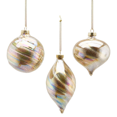 Palline per albero di natale in vetro color Oro pendagli decorati lucidi