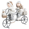 Bimbi Biker Decorazione da giardino e casa Bianco e Argento h 25 cm
