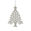 Pendaglio oro e argento a forma di albero di natale decorazione natalizia h 10 cm
