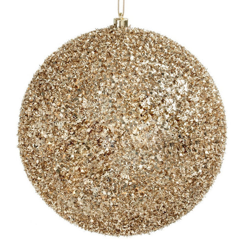 Palline per albero di Natale in polistirolo decorate color Champagne