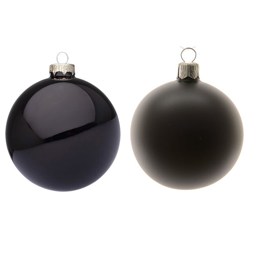 Palline in vetro per albero di natale nere decorazione natalizia