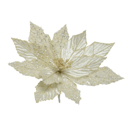 Fiore decorativo in poliestere oro, decorazione da 28 cm