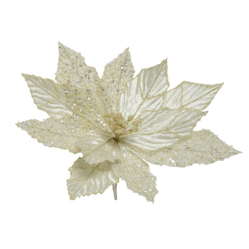 Fiore decorativo in poliestere oro, decorazione da 28 cm