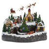 Scena animata a Led con negozi e babbo natale con renne con luci 40 cm