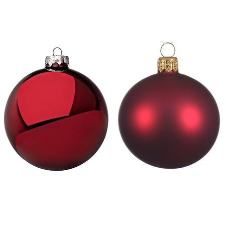 Palline in vetro per albero di natale rosso scuro decorazione natalizia