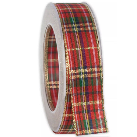 Nastro scozzese rosso scuro per decorazioni e confezioni natalizie, da 20 mt