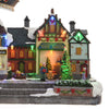 Scena animata a Led con negozi e babbo natale con renne con luci 27 cm