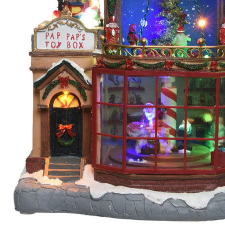 Scena animata a Led con negozio di giocattoli con luci 28,5 cm