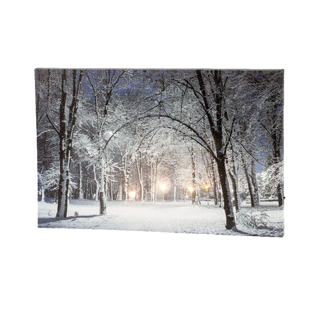 Quadro con LED luminosi a luce calda decorazione natalizia, dipinto da h 58 cm