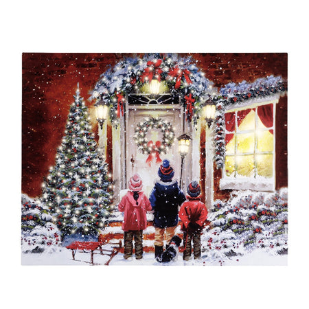 Quadro con LED luminosi a luce calda decorazione natalizia, dipinto da 48 cm