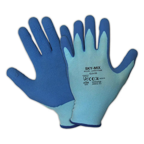 Guanti da lavoro Sky Mix spalmati in lattice con polsino elastico e filo continuo