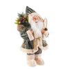 Pupazzo Babbo Natale con Pelliccia Charles Decorazione Natalizia Verde e Beige
