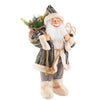 Pupazzo Babbo Natale con Pelliccia Charles Decorazione Natalizia Verde e Beige