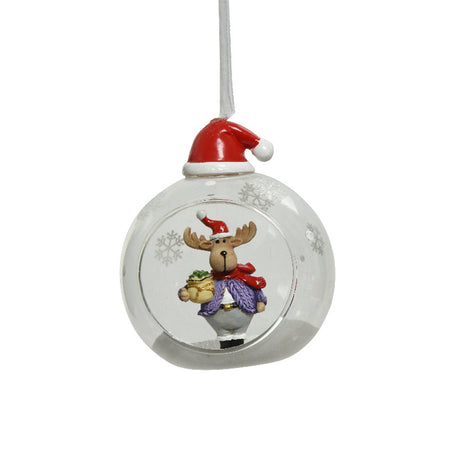Palline decorative con babbo natale, renna e pupazzo di neve da Ø 8 cm