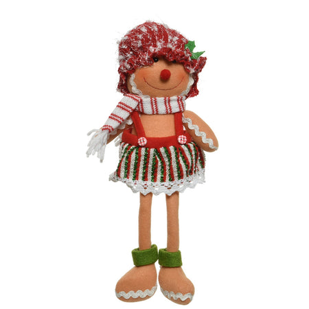 Statuetta pupazzi coppia di omini di pan di zenzero in poliestere decorazione h 32 cm