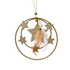 Pendaglio oro con stella e albero di natale decorazione natalizia , 2 pezzi