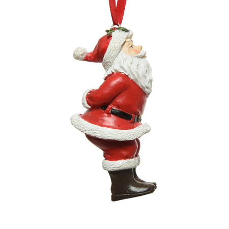 Pendaglio rosso con babbo natale e mamma natale per albero di natale