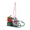 Pendaglio topolini con slitta con pacchi regalo  decorazione natalizia
