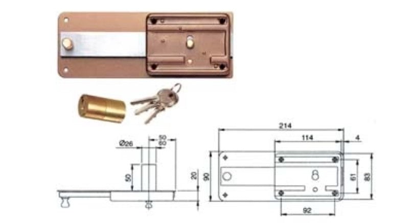 Serratura Ferroglietto 315 Iseo C.Tondo Fisso Mm50 6 Mandate