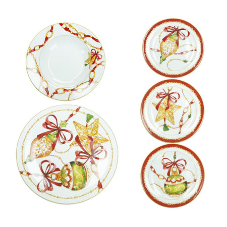 Servizio piatti 18 Pz Gioco di Luci Porcellana Brandani 89692