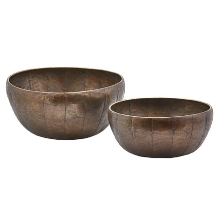 Set 2 vasi decorativi effetto bronzo "Metal" per piante e fiori arredamento moderno