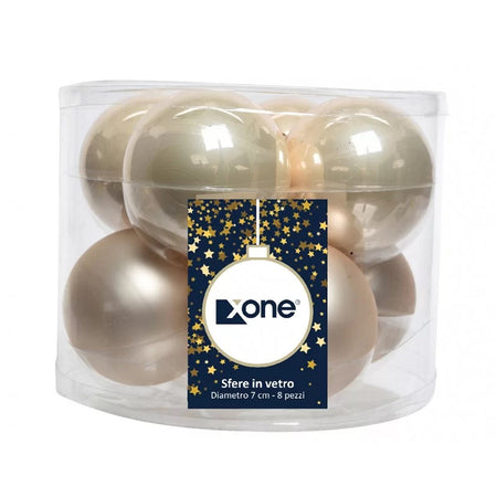 Sfere per albero di Natale in vetro per decorazione natalizia Ø 7 cm set da 8 pezzi