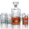 Set Bottiglia decanter da Whisky con 6 bicchieri in vetro intagliato 900 ml