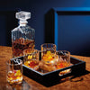 Set Bottiglia decanter da Whisky con 6 bicchieri in vetro intagliato 900 ml