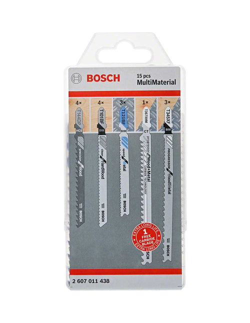 Set di 15 Lame per seghetto alternativo multimateriale BOSCH (2 607 011 438)