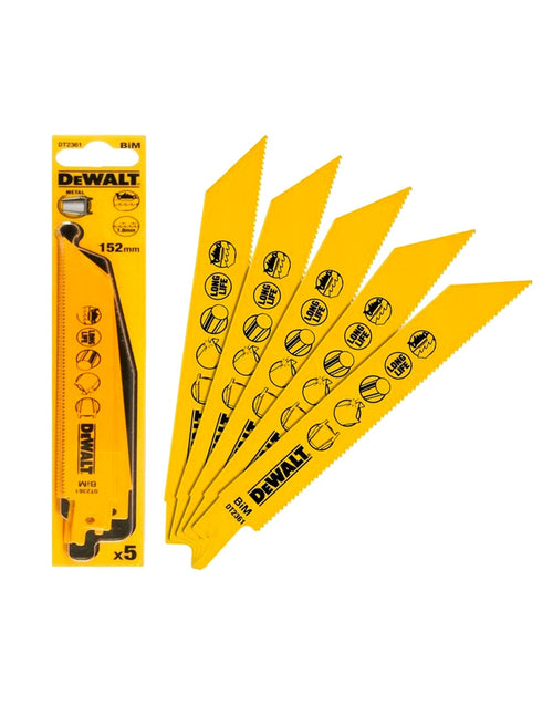Set di 5 Lame cobalto taglio metallo per sega universale DeWALT DT2361-QZ (152 mm)