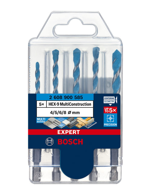 Set di 5 Punte BOSCH EXPERT HEX-9 MultiConstruction (2 608 900 585)