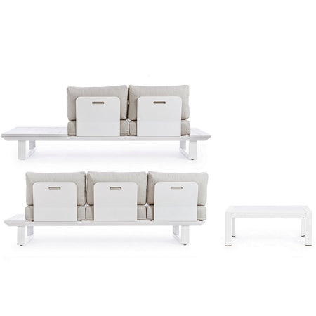 Salottino angolare da giardino "Konnor" in alluminio per giardino e veranda