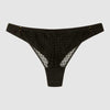 Brasiliana Gisela nera in tessuto elasticizzato con inserto semitrasparente sul davanti, linea elegante