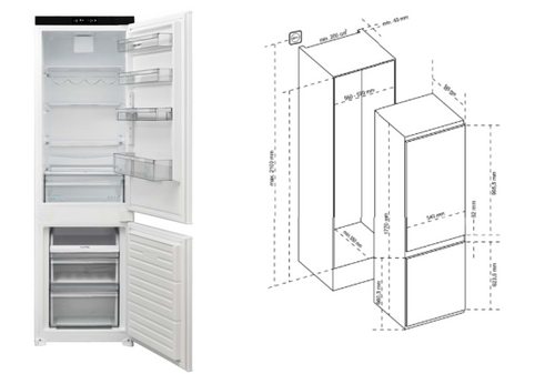 Sharp sj-be235e2xs frigorifero combinato h.177, total no-frost, 233 litri, classe e