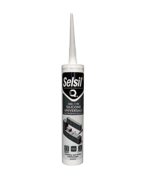 SILICONE UNIVERSALE TRASPARENTE ACETICO QFAST 280 GR SELSIL