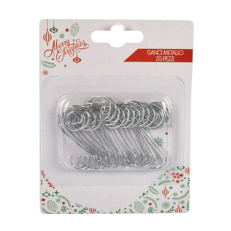 Ganci per palline per albero di Natale in metallo, confezione da 20 pezzi 4 cm