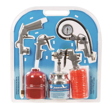 Kit di utensili pneumatici, compressore e accessori 5 p.zi silverline Silverline