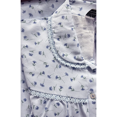 Silvia Camicia da notte flanella per signora con colletto invernale 100% cotone 2512S40