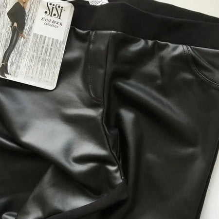 Sisi Leggings Easy Rock eco pelle nero Y534SI S34 - Passarelli Biancheria