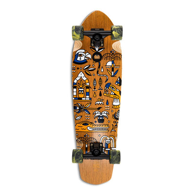 Skateboard Cruiser Ghettoblaster Teak Geroglific 32 -9,125