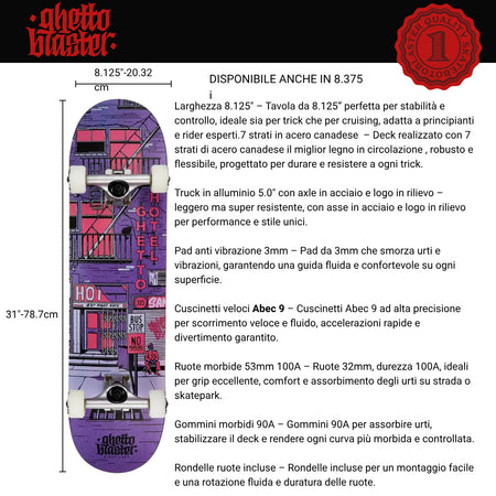 Skateboard Ghettoblaster per iniziare  Hotel Pou  8.125"