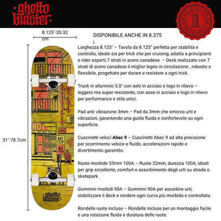 Skateboard Ghettoblaster per iniziare  Hotel Rust  8.375"