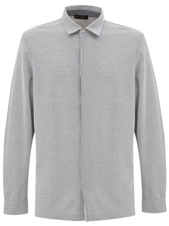 Corneliani Camicia grigio manica lunga da uomo