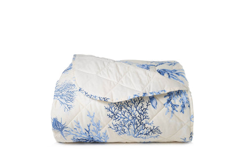Trapuntino leggero copriletto in cotone imbottitura 100 GR Made in Italy CORALLI BLU