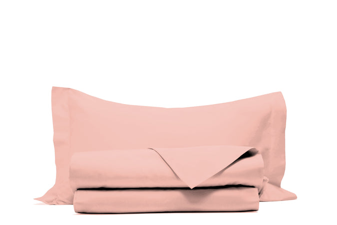 Completo Copripiumino in Raso di puro cotone Rosa - Vanita di raso