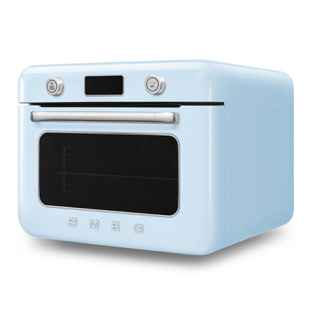 Smeg cof01pbeu forno combinato a vapore da appoggio azzurro, lucido estetica 50's style