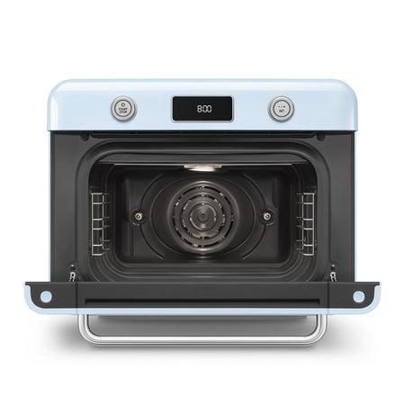 Smeg cof01pbeu forno combinato a vapore da appoggio azzurro, lucido estetica 50's style