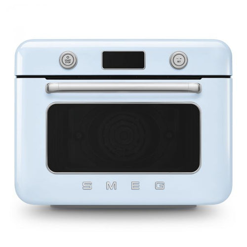 Smeg cof01pbeu forno combinato a vapore da appoggio azzurro, lucido estetica 50's style