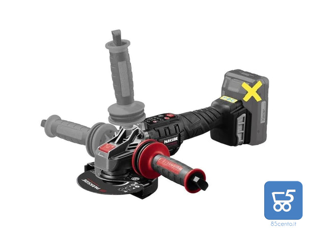 Smerigliatrice Angolare a Batteria PARKSIDE PERFORMANCE PWSAP 20-Li F6, 20 V con Valigetta - NO BATTERIA