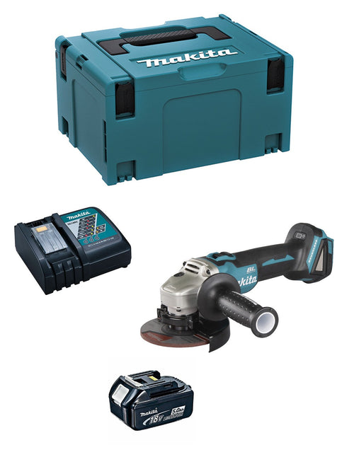 Smerigliatrice MAKITA DGA506RTJ1 (1 x 5,0 Ah + DC18RC + MAKPAC 3)
